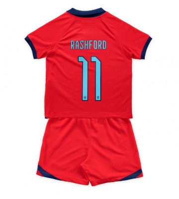 England Marcus Rashford #11 Replica Away Stadium Kit for Kids World Cup 2022 Short Sleeve (+ pants)
